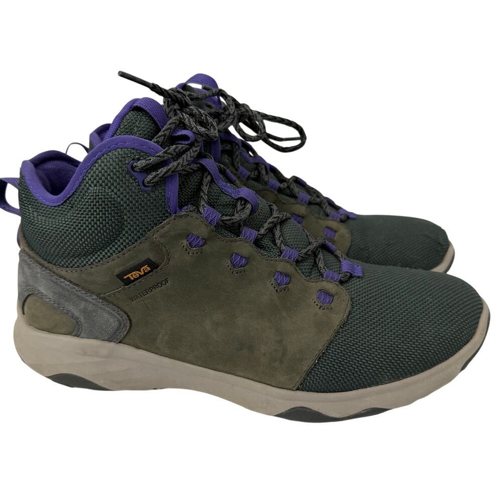 Teva Boots Womens Size 11 Arrowood Venture Mid Waterproof Hiking Green Purple